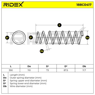 Fahrwerksfeder RIDEX 188C0417 188C0417 - foto 6