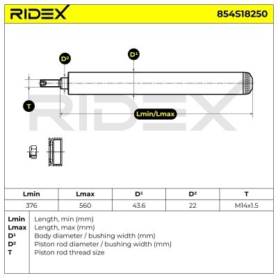 Stoßdämpfer RIDEX 854S18250 854S18250 - foto 8