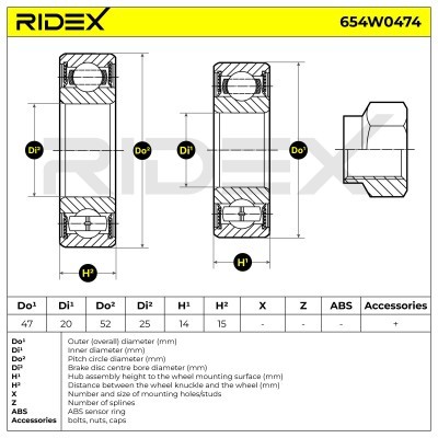 Radlager RIDEX 654W0474 654W0474 - foto 4