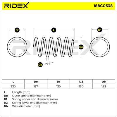 Fahrwerksfeder RIDEX 188C0538 188C0538 - foto 5