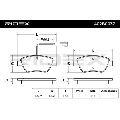 Bremsbeläge Satz RIDEX 402B0037 402B0037 - foto 3