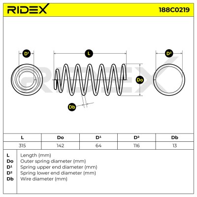 Fahrwerksfeder RIDEX 188C0219 188C0219 - foto 6