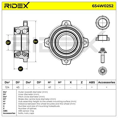 Radlager RIDEX 654W0252 654W0252 - foto 6