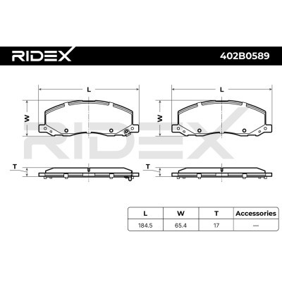 Bremsbeläge Satz RIDEX 402B0589 402B0589 - foto 7
