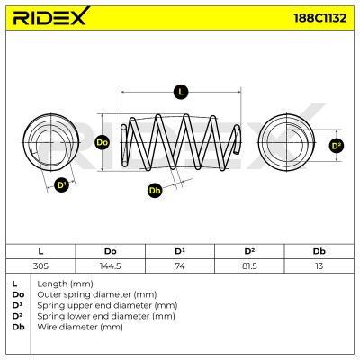 Fahrwerksfeder RIDEX 188C1132 188C1132 - foto 5