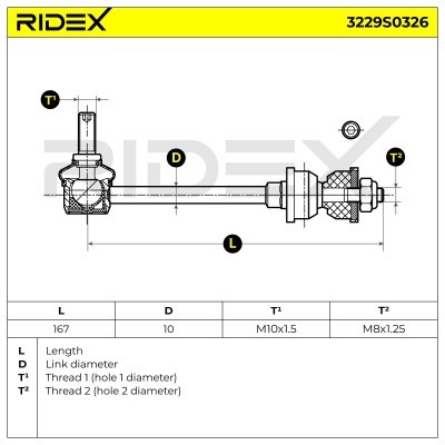 Stabilisator Stange RIDEX 3229S0326 3229S0326 - foto 4