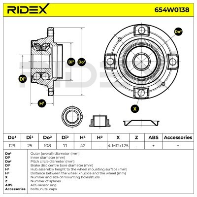 Radlager RIDEX 654W0138 654W0138 - foto 7