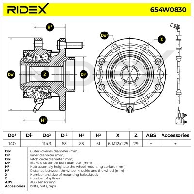 Radlager RIDEX 654W0830 654W0830 - foto 6