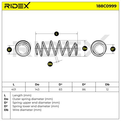 Fahrwerksfeder RIDEX 188C0999 188C0999 - foto 5