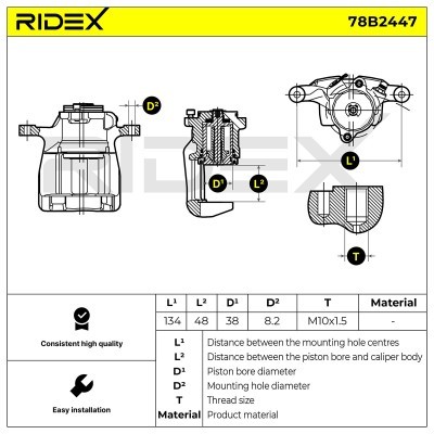 Bremssattel RIDEX 78B2447 78B2447 - foto 3