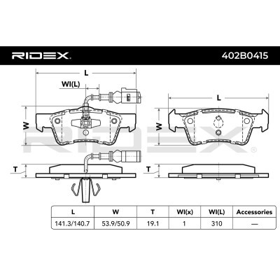 Bremsbeläge Satz RIDEX 402B0415 402B0415 - foto 3