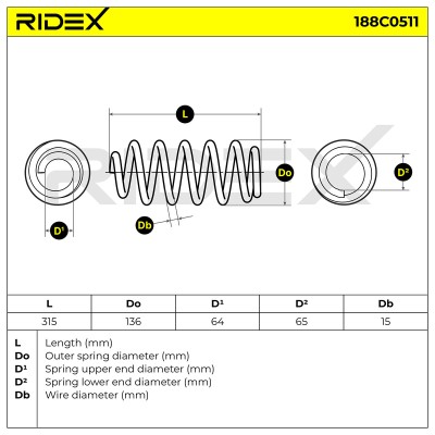 Fahrwerksfeder RIDEX 188C0511 188C0511 - foto 5