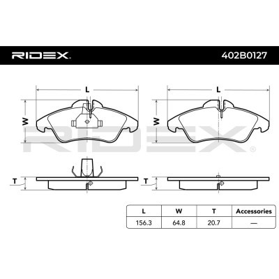 Bremsbeläge Satz RIDEX 402B0127 402B0127 - foto 5