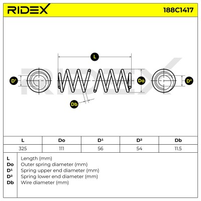 Fahrwerksfeder RIDEX 188C1417 188C1417 - foto 6