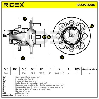 Radlager RIDEX 654W0200 654W0200 - foto 5