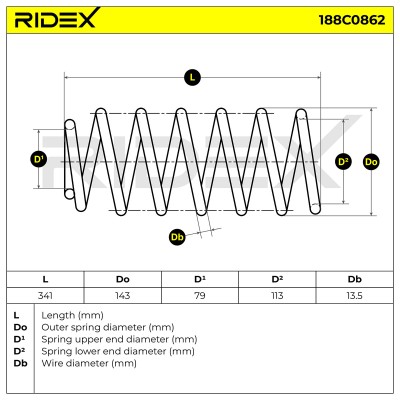 Fahrwerksfeder RIDEX 188C0862 188C0862 - foto 5