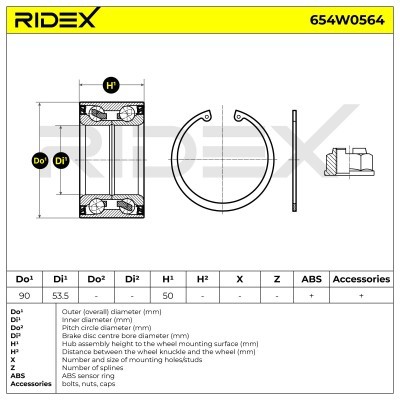 Radlager RIDEX 654W0564 654W0564 - foto 2