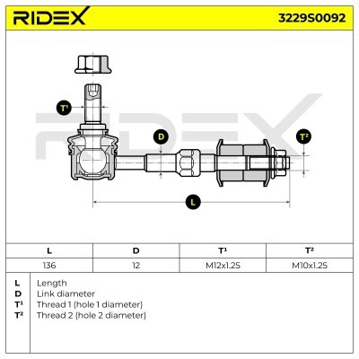 Stabilisator Stange RIDEX 3229S0092 3229S0092 - foto 8