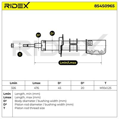 Stoßdämpfer RIDEX 854S0965 854S0965 - foto 8