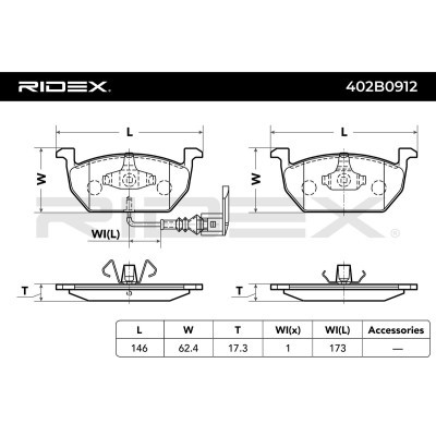 Bremsbeläge Satz RIDEX 402B0912 402B0912 - foto 3
