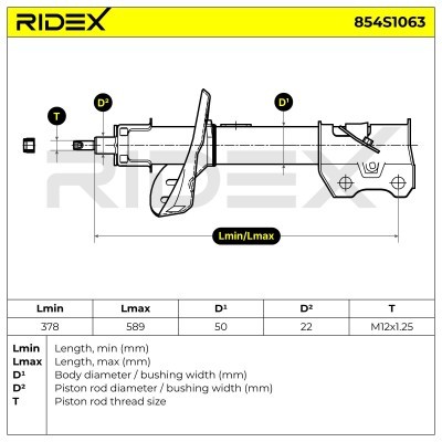 Stoßdämpfer RIDEX 854S1063 854S1063 - foto 9