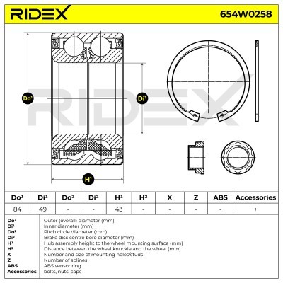 Radlager RIDEX 654W0258 654W0258 - foto 5