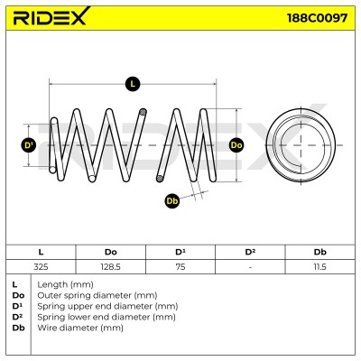 Fahrwerksfeder RIDEX 188C0097 188C0097 - foto 5