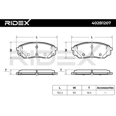 Bremsbeläge Satz RIDEX 402B1207 402B1207 - foto 7