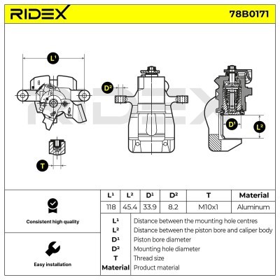Bremssattel RIDEX 78B0171 78B0171 - foto 4