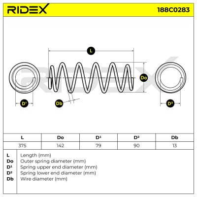 Fahrwerksfeder RIDEX 188C0283 188C0283 - foto 6