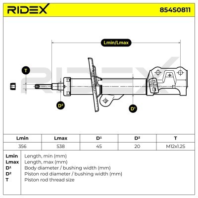 Stoßdämpfer RIDEX 854S0811 854S0811 - foto 5