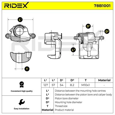 Bremssattel RIDEX 78B1001 78B1001 - foto 7