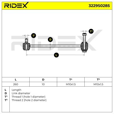 Stabilisator Stange RIDEX 3229S0285 3229S0285 - foto 11