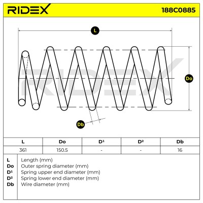 Fahrwerksfeder RIDEX 188C0885 188C0885 - foto 4