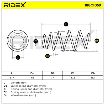 Fahrwerksfeder RIDEX 188C1059 188C1059 - foto 4