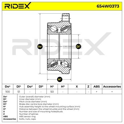 Radlager RIDEX 654W0373 654W0373 - foto 5