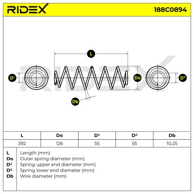 Fahrwerksfeder RIDEX 188C0894 188C0894 - foto 7