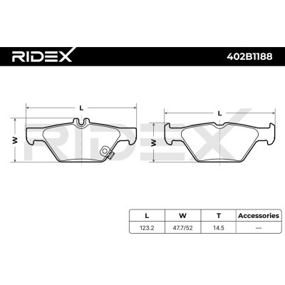 Bremsbeläge Satz RIDEX 402B1188 402B1188 - foto 6