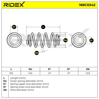 Fahrwerksfeder RIDEX 188C0342 188C0342 - foto 5