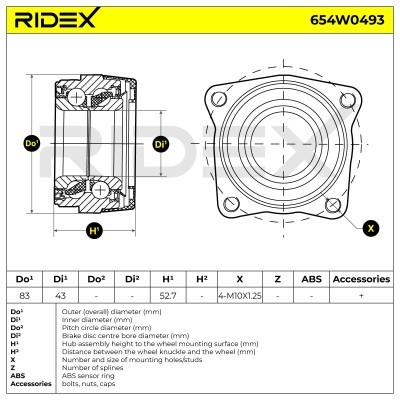 Radlager RIDEX 654W0493 654W0493 - foto 5