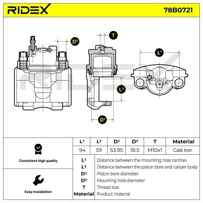 Bremssattel RIDEX 78B0721 78B0721 - foto 4