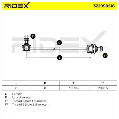 Stabilisator Stange RIDEX 3229S0516 3229S0516 - foto 6