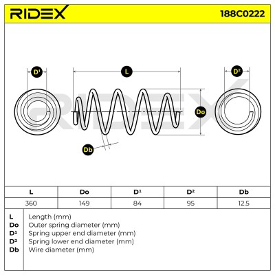 Fahrwerksfeder RIDEX 188C0222 188C0222 - foto 5