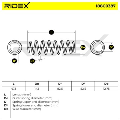 Fahrwerksfeder RIDEX 188C0387 188C0387 - foto 5
