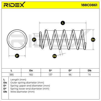 Fahrwerksfeder RIDEX 188C0861 188C0861 - foto 5