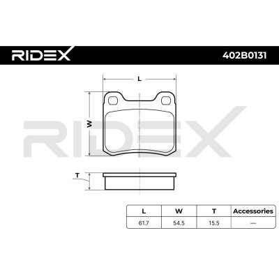 Bremsbeläge Satz RIDEX 402B0131 402B0131 - foto 9