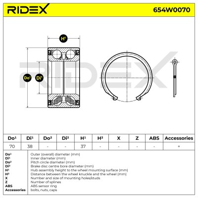 Radlager RIDEX 654W0070 654W0070 - foto 4