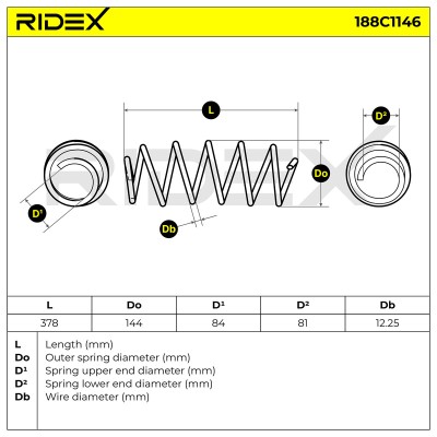 Fahrwerksfeder RIDEX 188C1146 188C1146 - foto 5