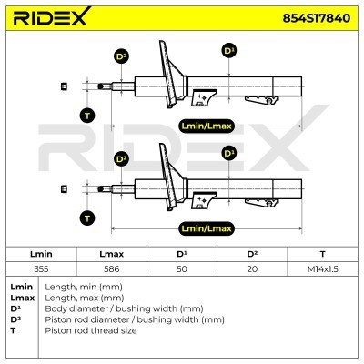 Stoßdämpfer RIDEX 854S17840 854S17840 - foto 8