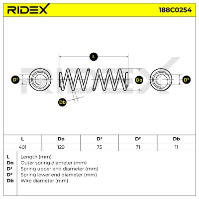 Fahrwerksfeder RIDEX 188C0254 188C0254 - foto 5